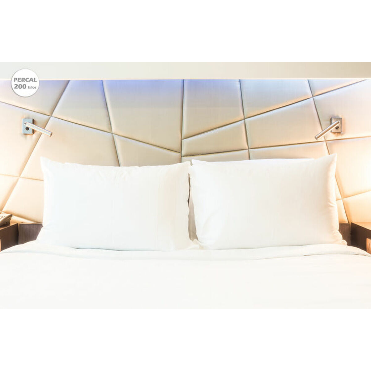 Pillowcase Hosteline IRIS PREMIUM White Oxford 200 Threads 60 x 60 cm-0