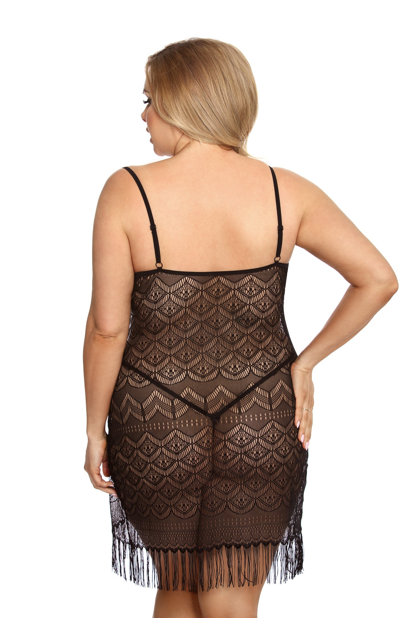 schwarzes Netzkleid AA051954 - 5XL/6XL-1