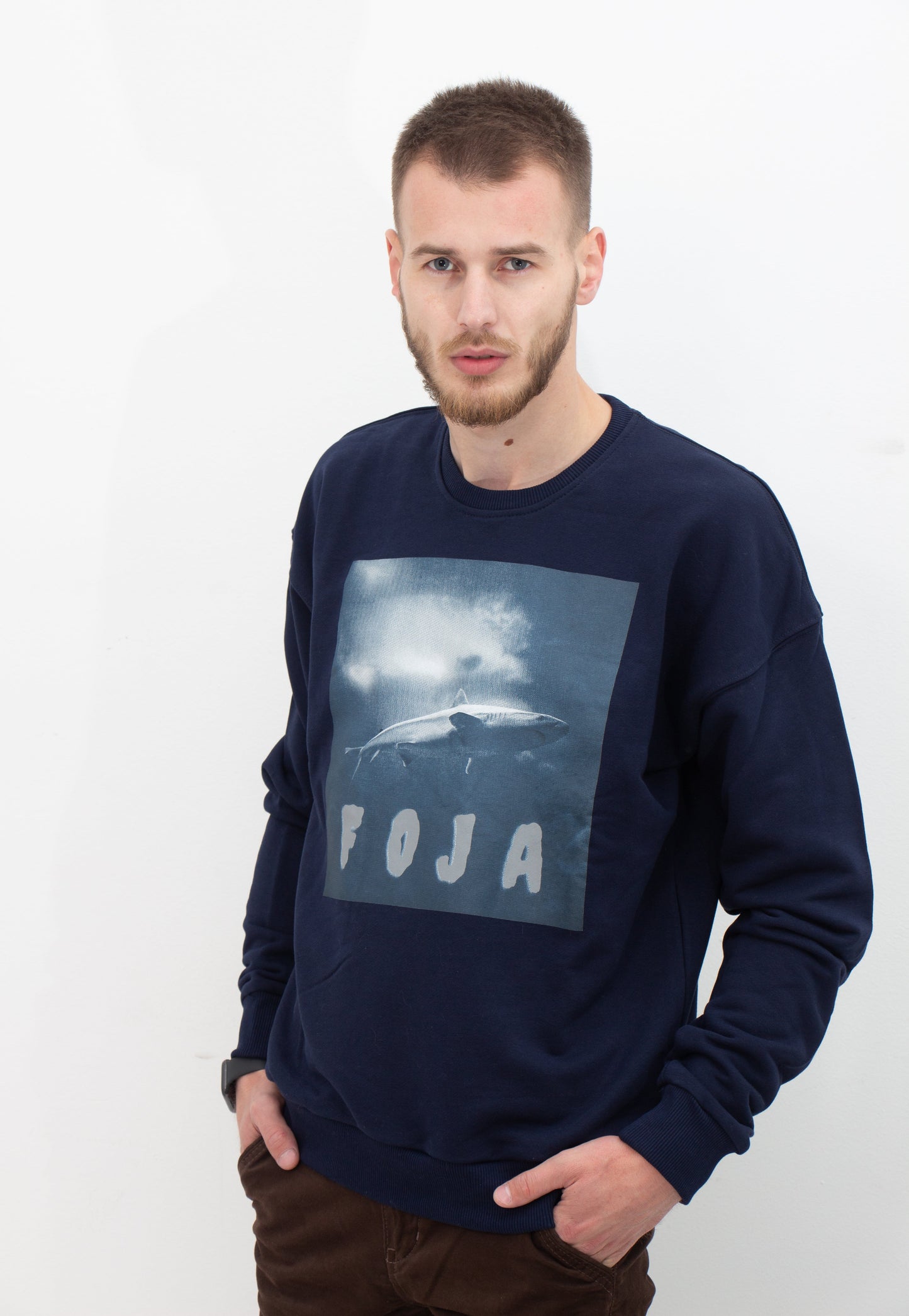 SHARK SWEATER -NAVY BLUE--2