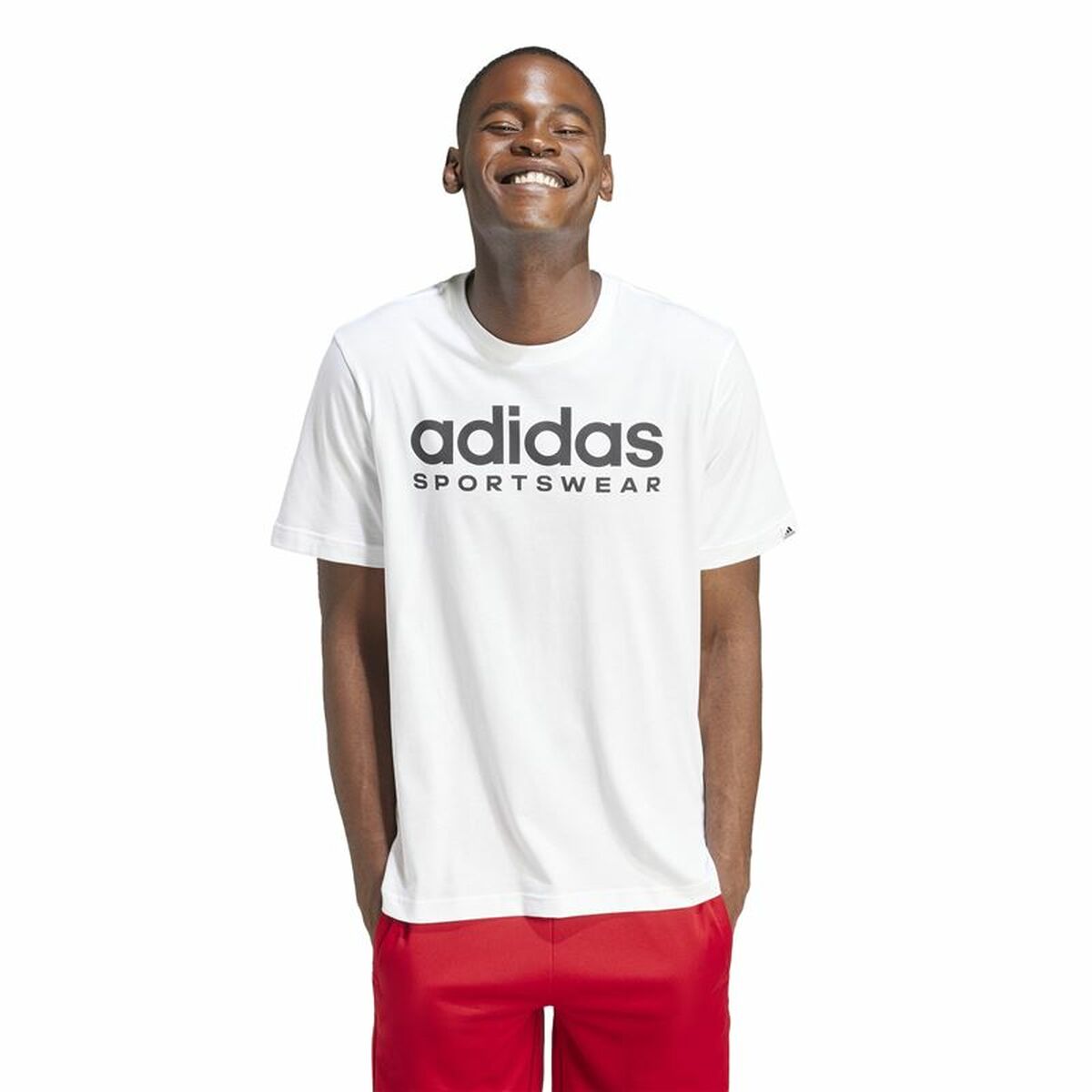 Men’s Short Sleeve T-Shirt Adidas Spw White-5