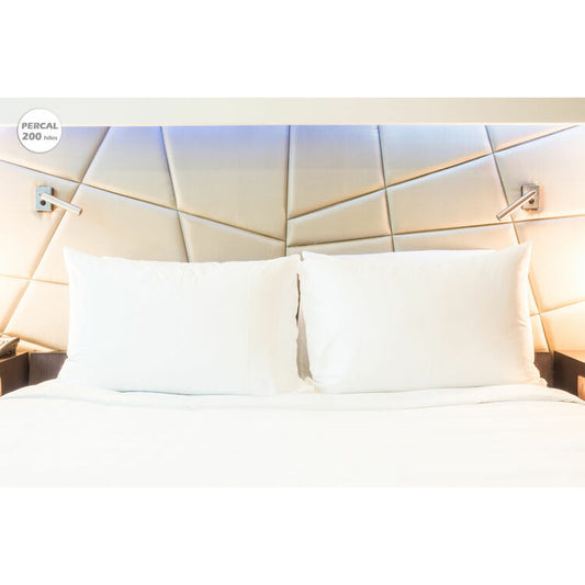 Pillowcase Hosteline IRIS PREMIUM White Oxford 200 Threads 60 x 60 cm-0