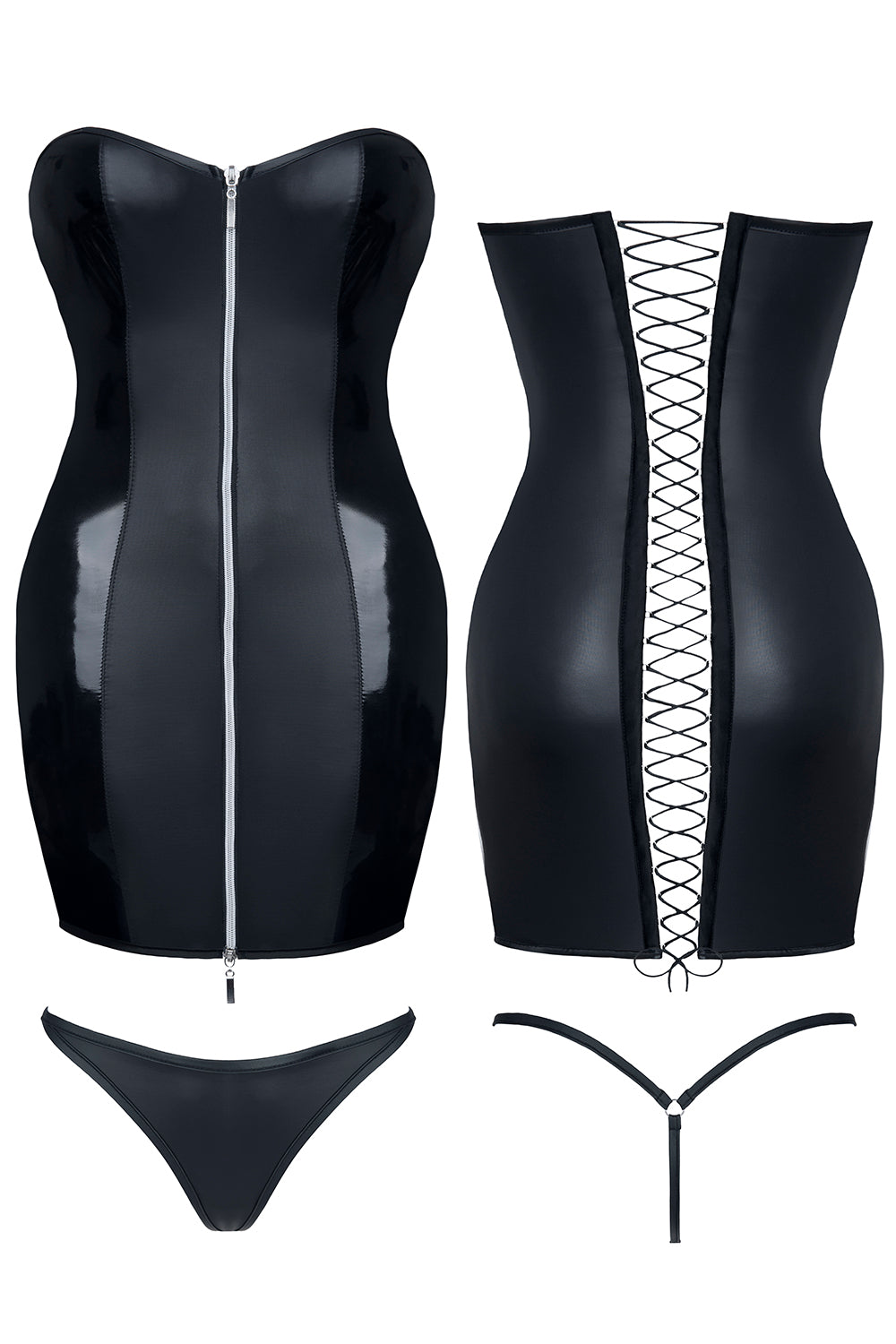 schwarzes Minikleid Greta - XL-6
