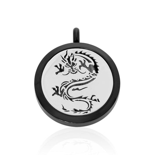 Dragon Essential Oil Diffuser Locket Pendant FEP023BL-0