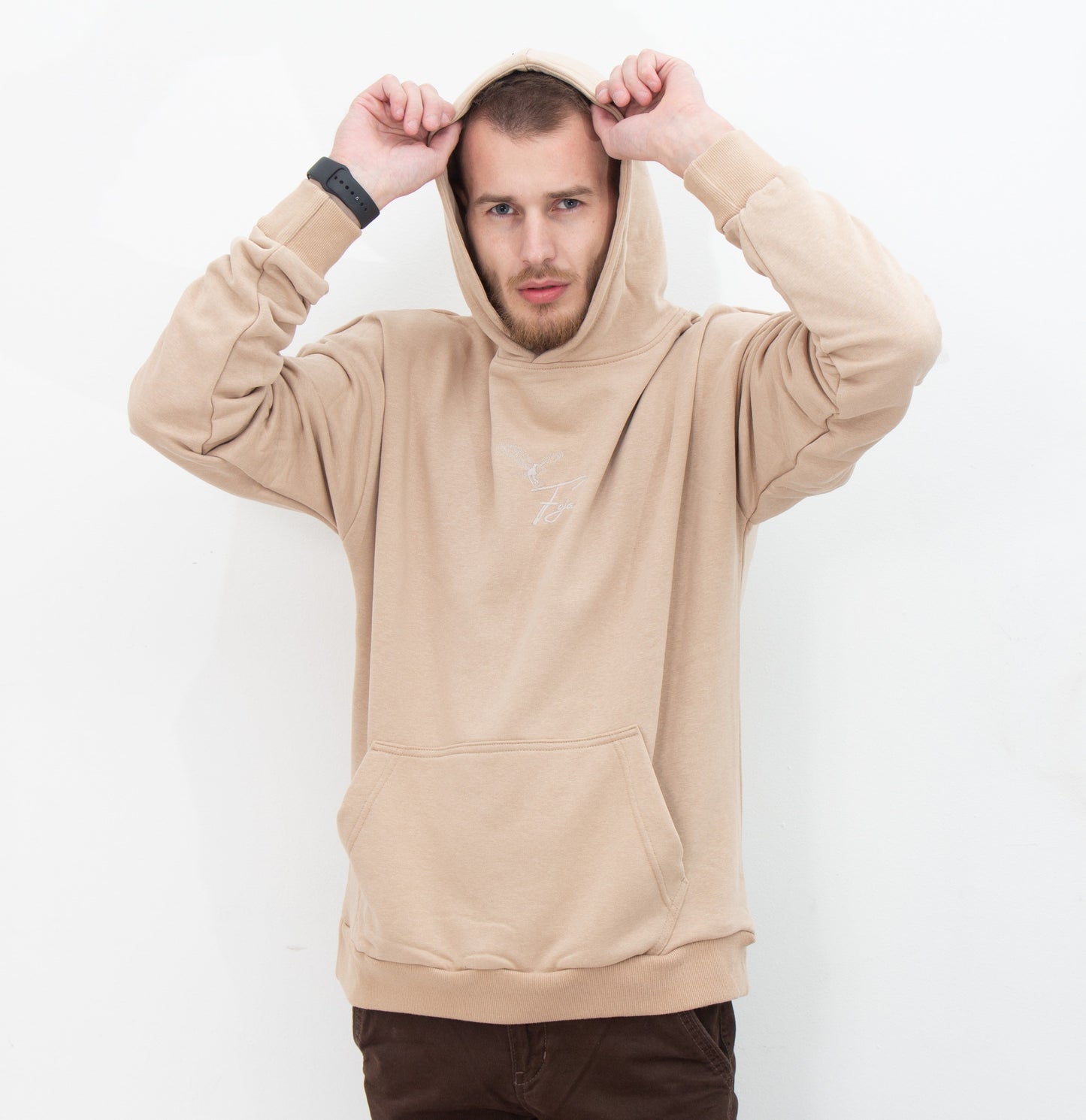 EAGLE OVERSIZED HOODIE -LATTE--2