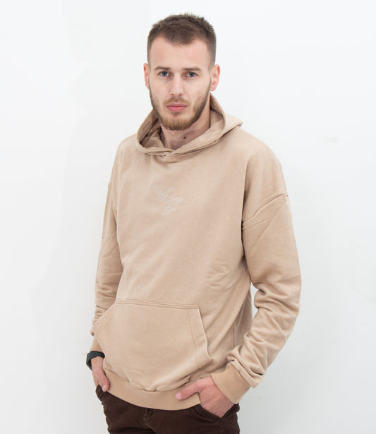 EAGLE OVERSIZED HOODIE -LATTE--0