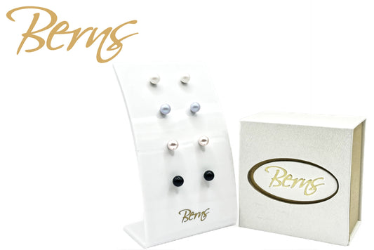 8 stk CARIE Ohrringe (6mm) mit halter (display)-0